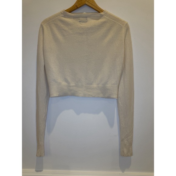 Polo Ralph Lauren Women's  Cropped Cashmere Crewneck Cardigan Sweater Medium - Picture 5 of 12